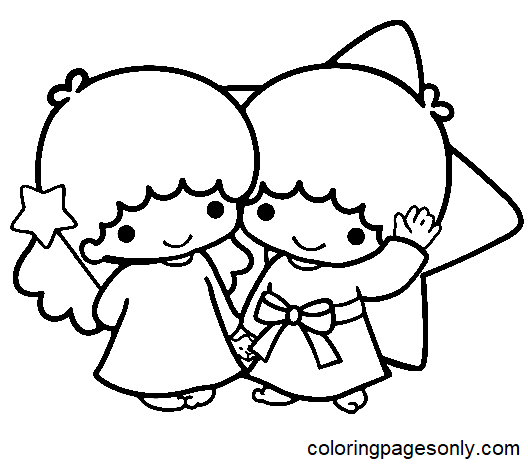 Little Twin Stars Coloring Pages Printable for Free Download