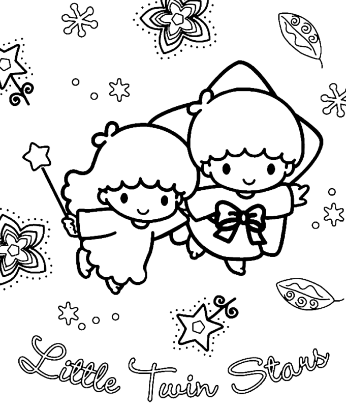 Little Twin Stars Coloring Pages Printable for Free Download