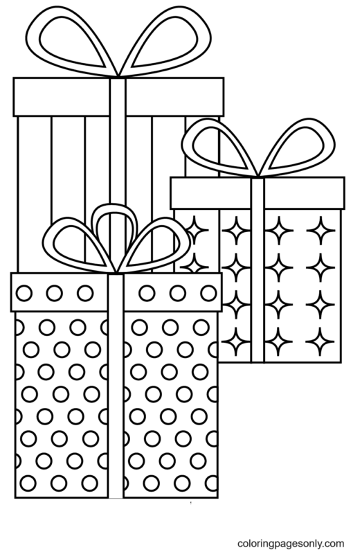 Christmas Gifts Coloring Pages Printable for Free Download