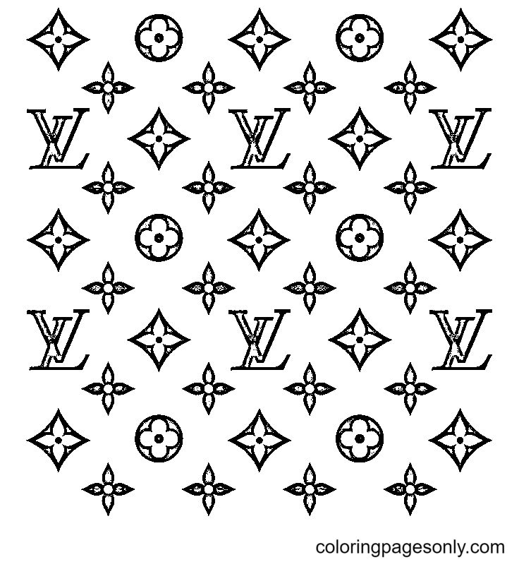 Lv Logo Coloring Pages - Lv Coloring Pages - Coloring Pages For Kids And  Adults