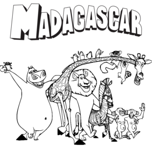 madagascar characters coloring pages