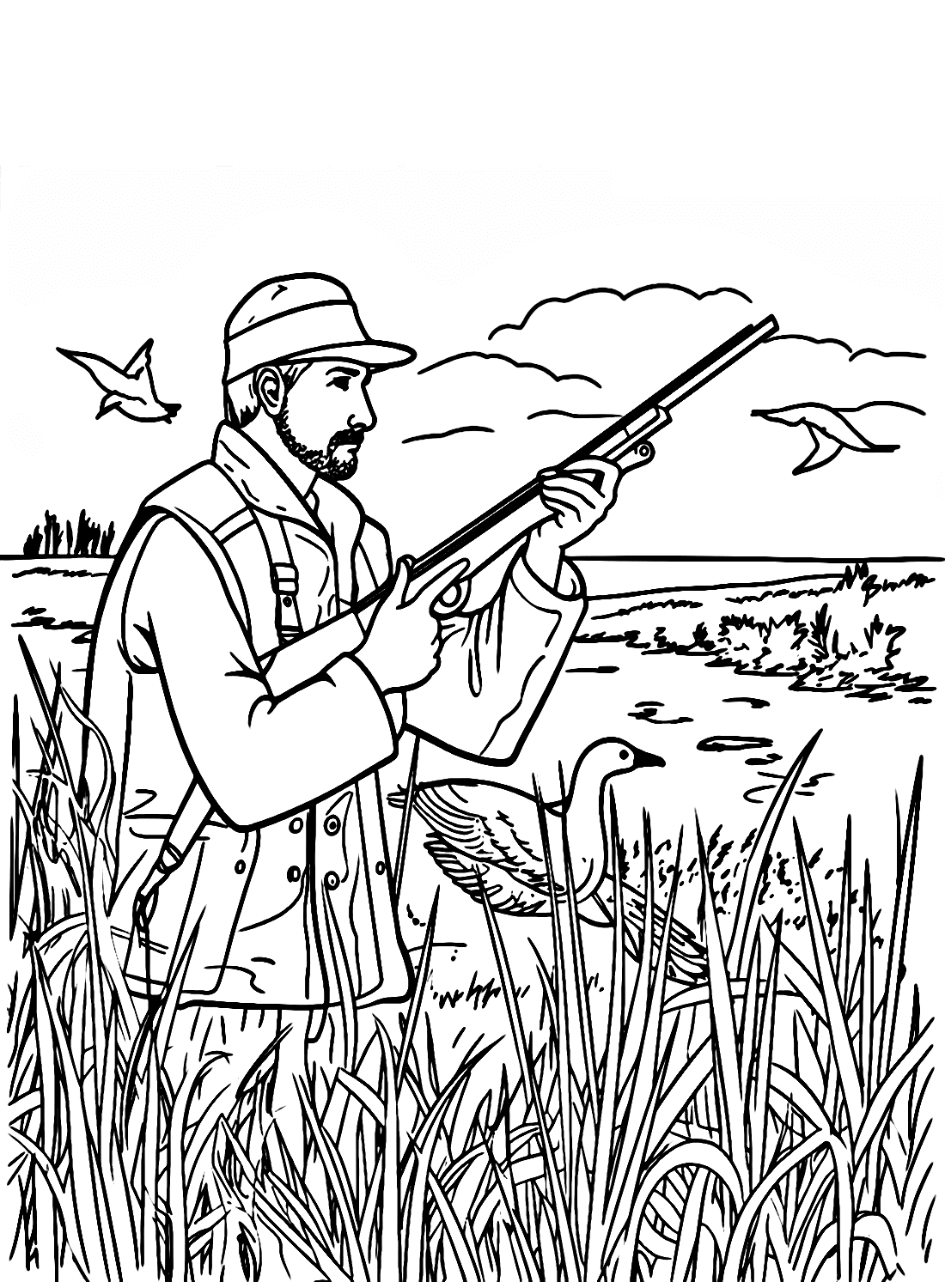 Hunting Coloring Pages Printable for Free Download