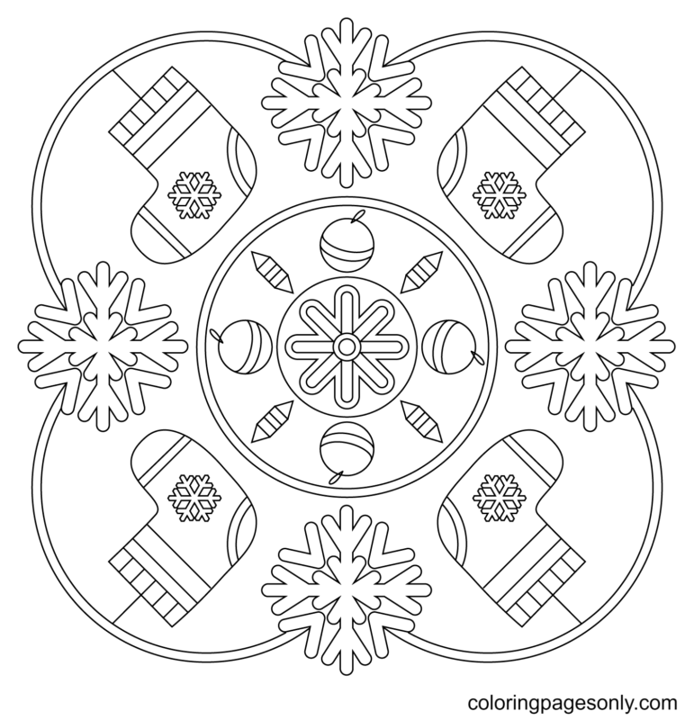 Christmas Mandala Coloring Pages Printable for Free Download