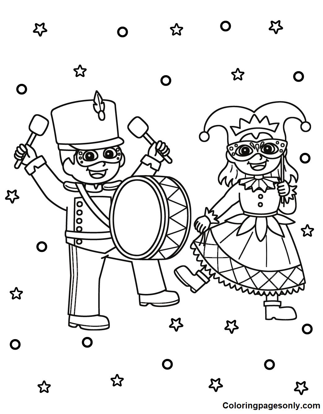 Mardi Gras Coloring Pages Printable for Free Download