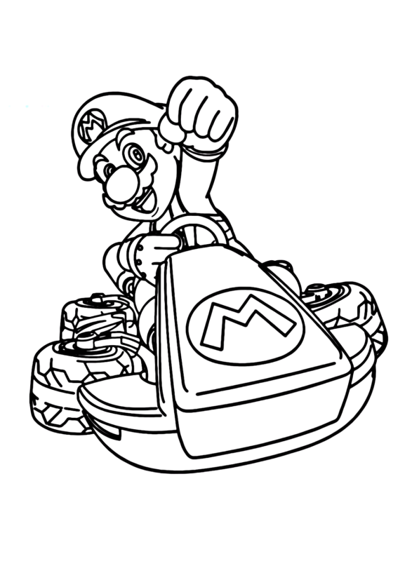 Mario Kart Coloring Pages Printable for Free Download