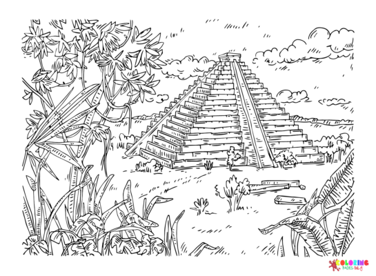 Maya civilization Coloring Pages Printable for Free Download