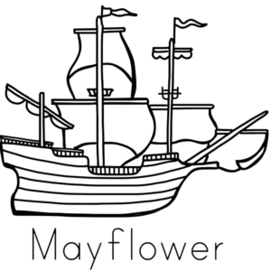mayflower clipart black and white
