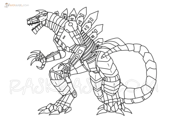 Mechagodzilla Coloring Pages Printable for Free Download