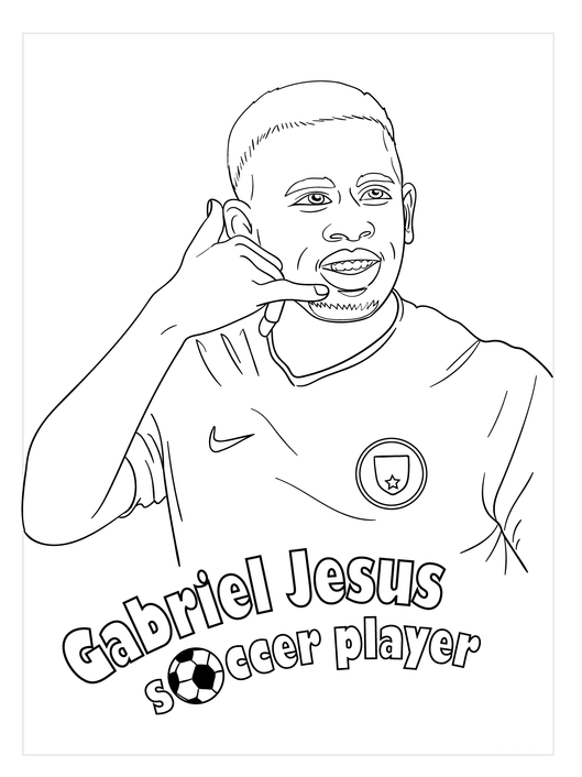 Gabriel Jesus Coloring Pages Printable For Free Download