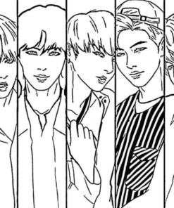 BTS Coloring Pages Printable for Free Download