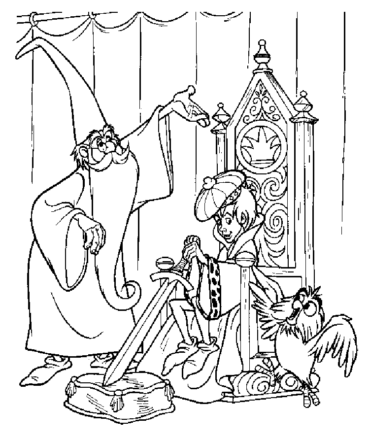 Sword in the Stone Coloring Pages Printable for Free Download