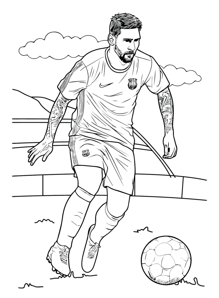 Lionel Messi Coloring Pages Printable for Free Download