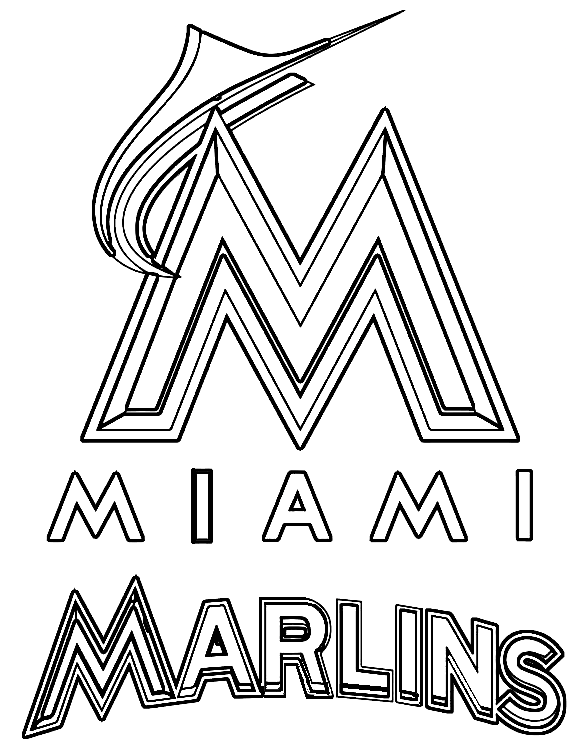 Miami Marlins Coloring Page - Coloring Squared