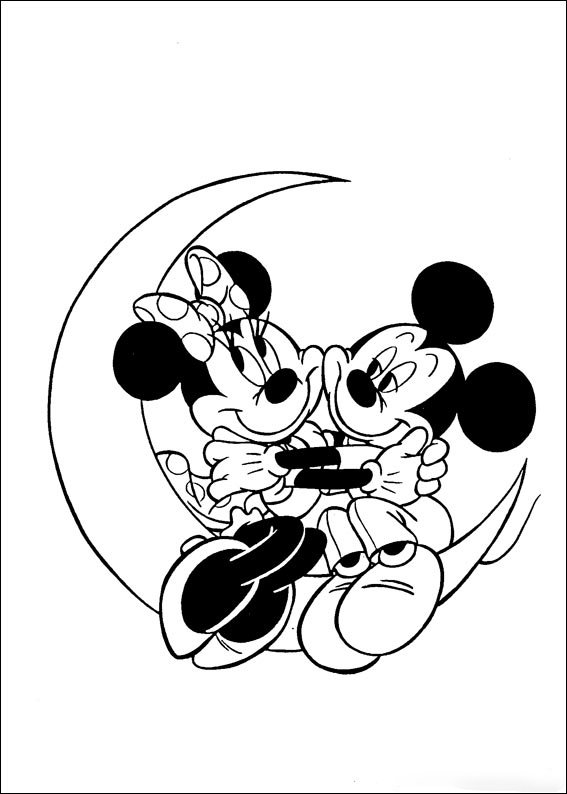 Minnie And Mickey Mouse At The Beach Coloring Pages