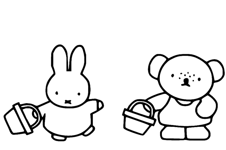 barbara coloring page in black and white miffy and friends