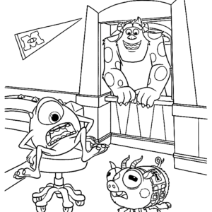 Monsters Inc Coloring Page - sulley scaring