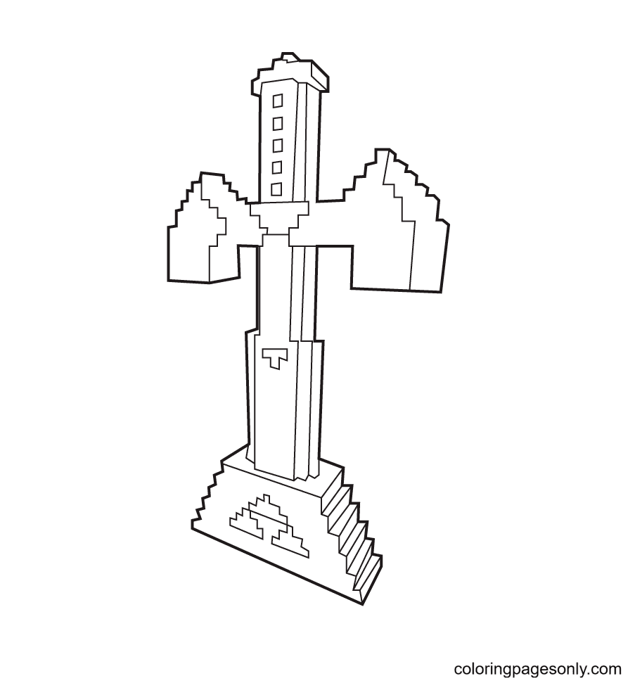 Desenho de Minecraft Pickaxe para colorir