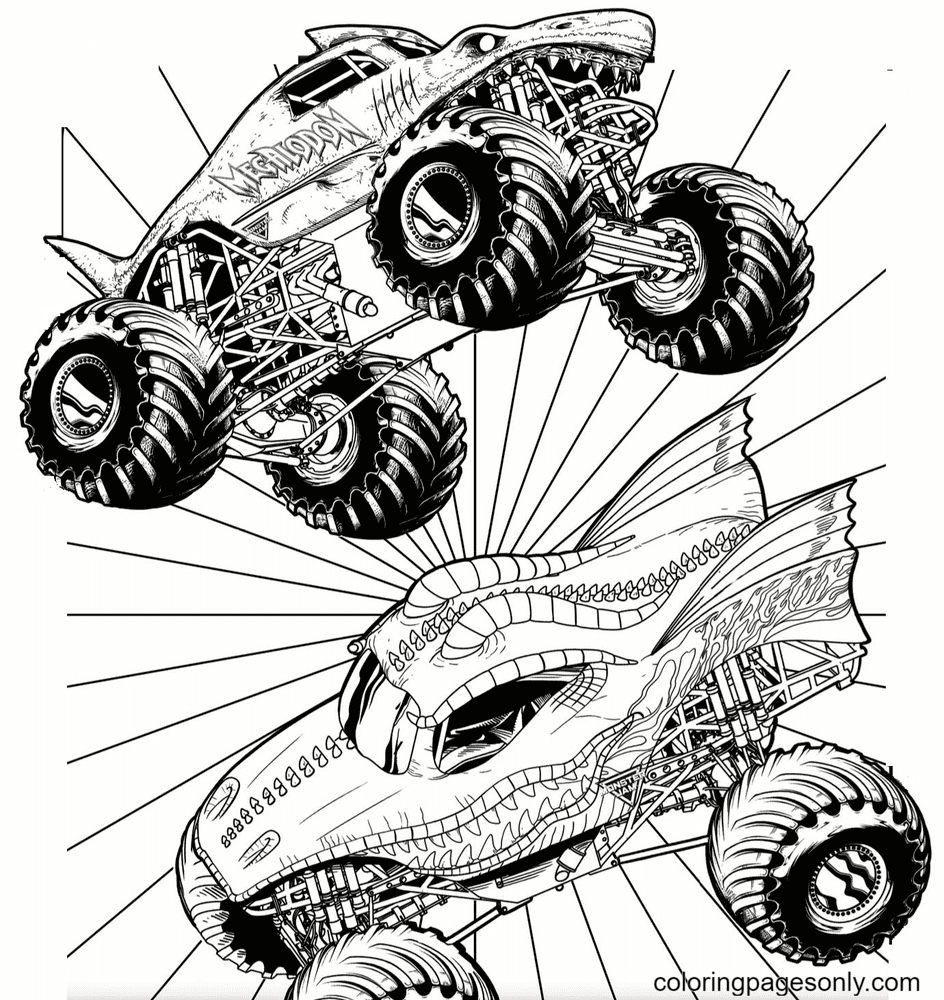 Monster Truck Coloring Pages Free  Monster truck coloring pages, Monster  coloring pages, Monster trucks