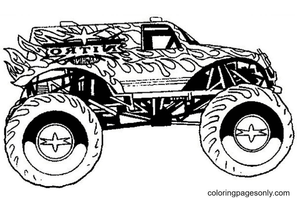 Monster Truck Coloring Pages Printable for Free Download