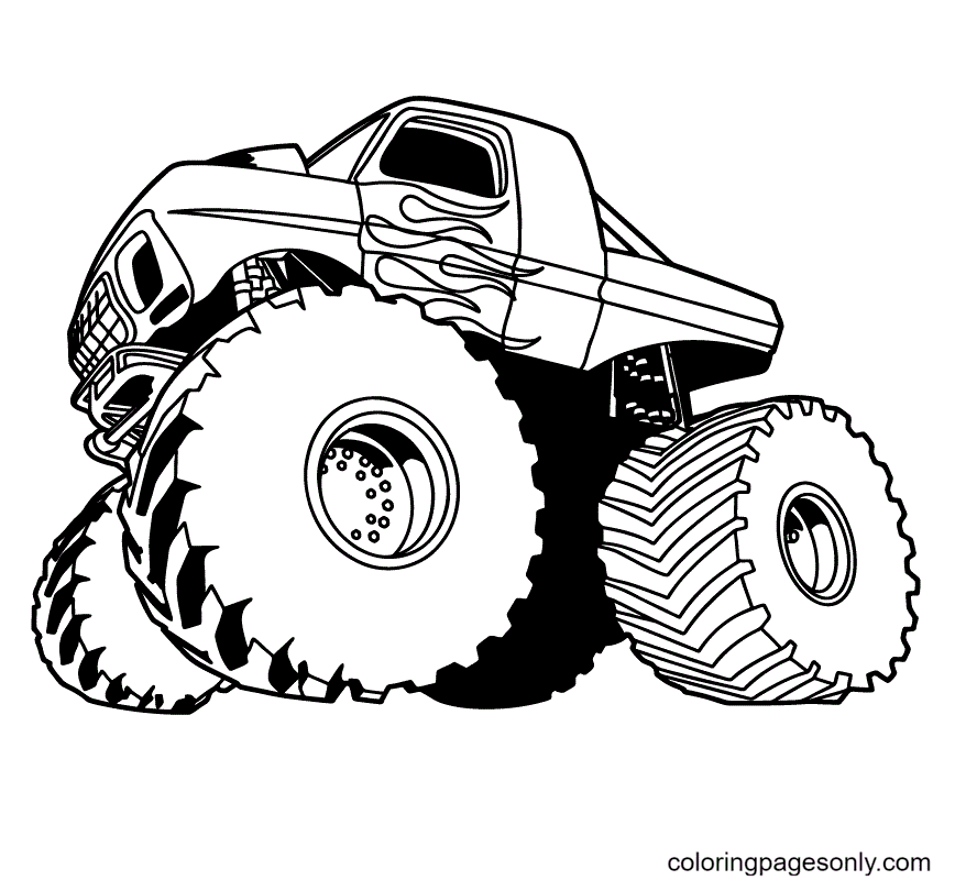 Monster Truck Coloring Pages Printable for Free Download