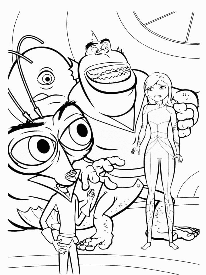 BOB From Monster Vs Aliens Coloring Page : Color Luna