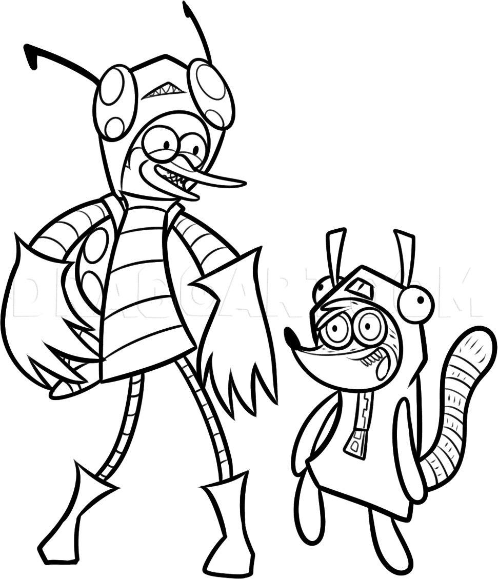 regular show coloring pages mordecai