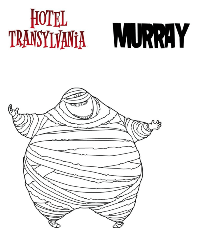 coloring murray pages hotel transylvania