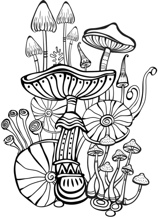 Mushroom Coloring Pages Printable for Free Download