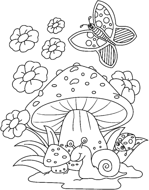 Mushroom Coloring Pages Printable for Free Download