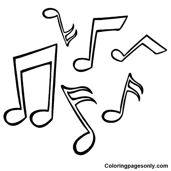 Music Notes Coloring Pages Printable for Free Download