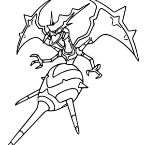 naganadel coloring page in black and white pokemon