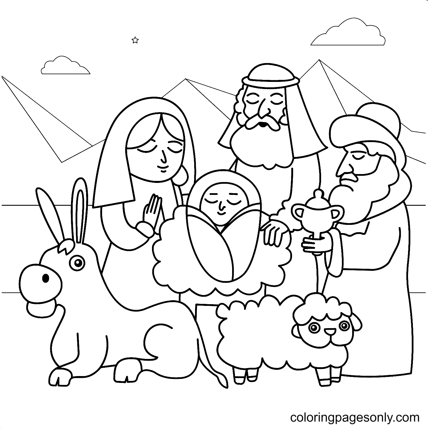 Religious Christmas Coloring Pages Printable for Free Download