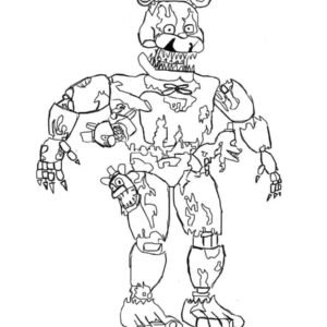 Print nightmare fredbear scary fnaf coloring pages