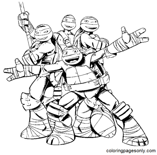 Ninja Turtles Coloring Pages Printable for Free Download