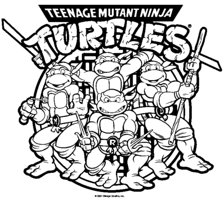 Ninja Turtles Coloring Pages Printable for Free Download