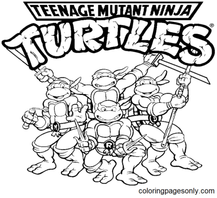 Ninja Turtles Coloring Pages Printable for Free Download