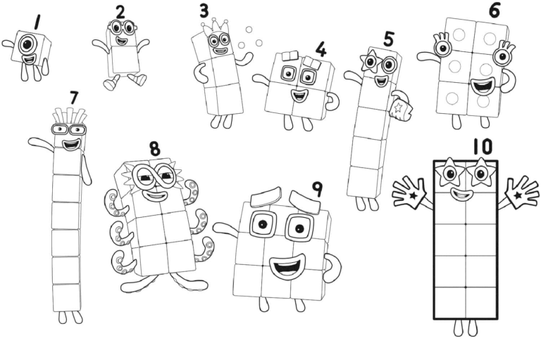 Numberblocks Coloring Pages Printable for Free Download