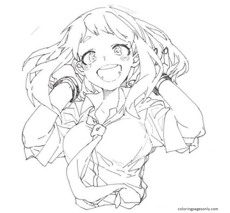 Uraraka Coloring Pages Printable for Free Download