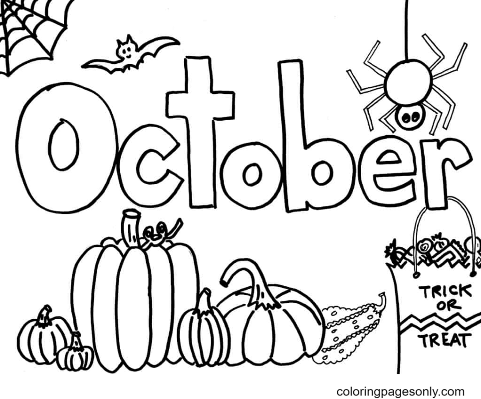 October Coloring Pages Printable for Free Download