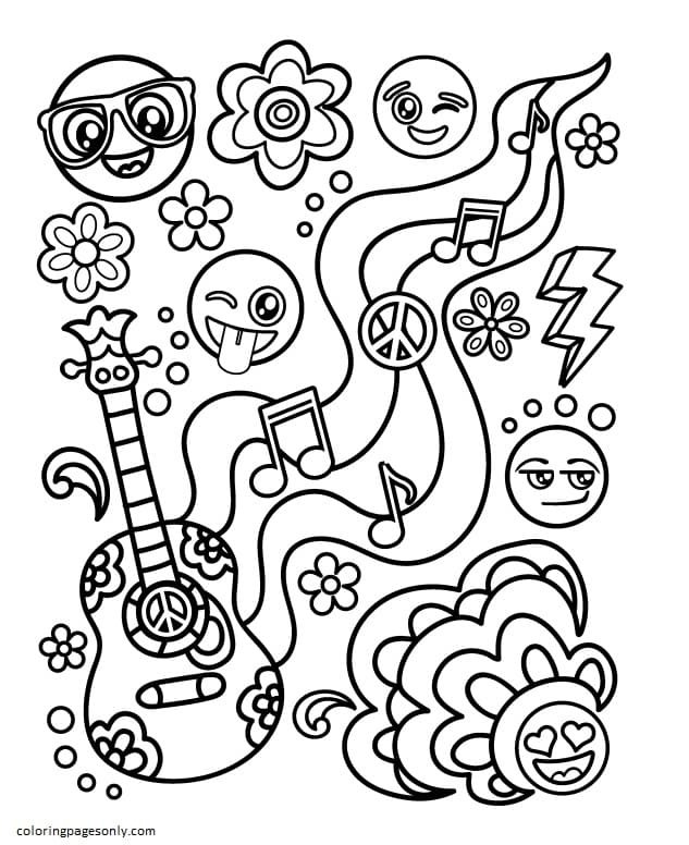 Crossed Swords Emoji coloring page