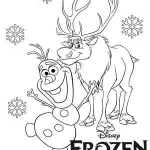 frozen coloring pages olaf and sven cakes