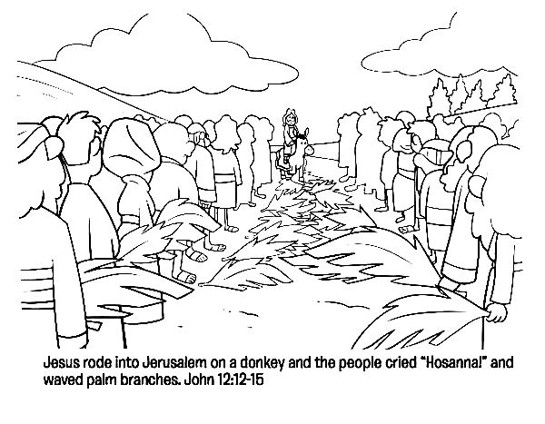 Palm Sunday Coloring Pages Printable for Free Download