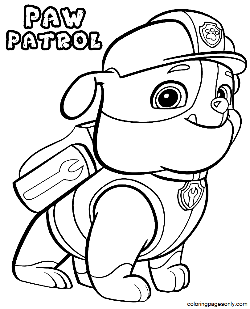 PAW Patrol Rubble PNG Cartoon Image
