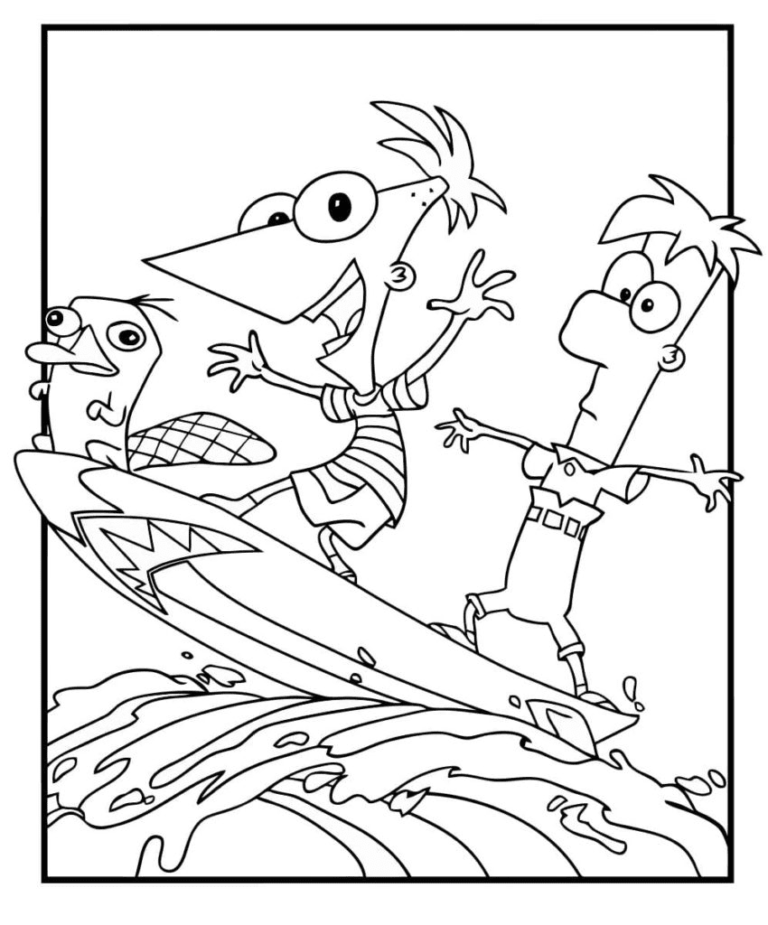 Phineas And Ferb Coloring Pages Printable For Free Download