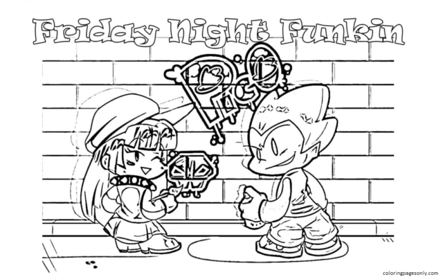 Friday Night Funkin Coloring Pages Printable for Free Download