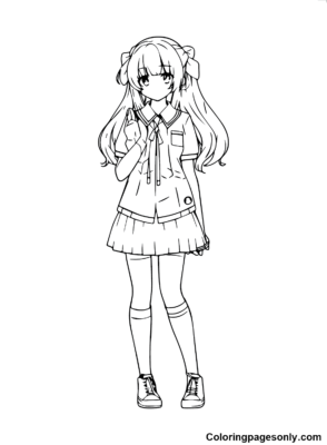 Anime Girl Coloring Pages Printable for Free Download