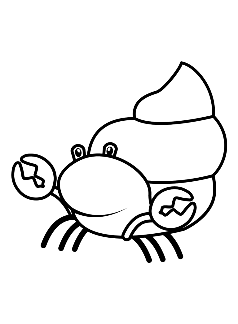 Hermit Crab Coloring Pages Printable for Free Download