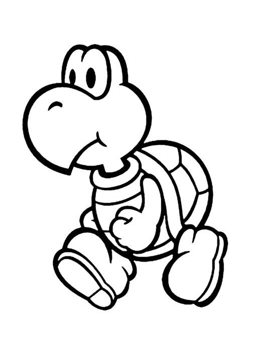 Koopa Troopa Coloring Pages Printable for Free Download