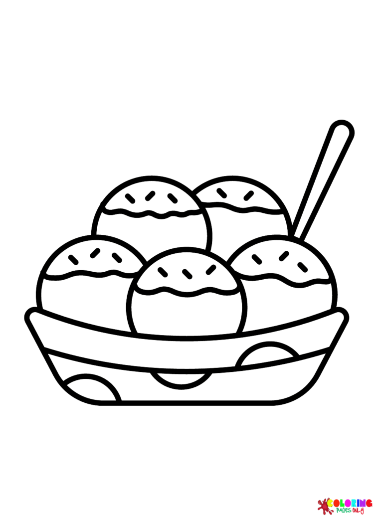 Takoyaki Coloring Pages Printable for Free Download