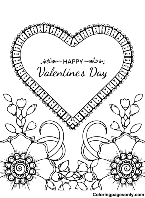 Valentines Day Cards Coloring Pages Printable for Free Download